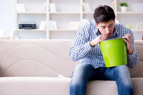 Man suffering from sick stomach and vomiting — Stock Photo, Image