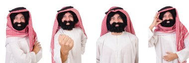 Sakallı Arap beyaz arka plan üzerinde izole