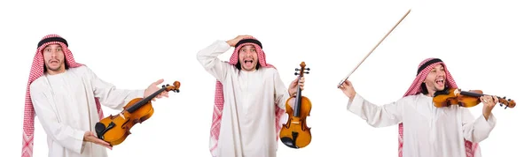 Hombre árabe jugando violando en blanco — Foto de Stock