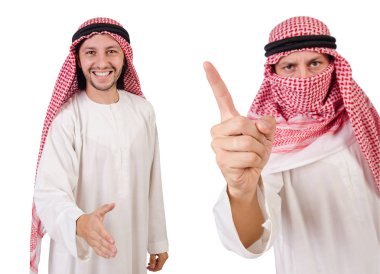 Arap adam beyaz arka plan üzerinde izole