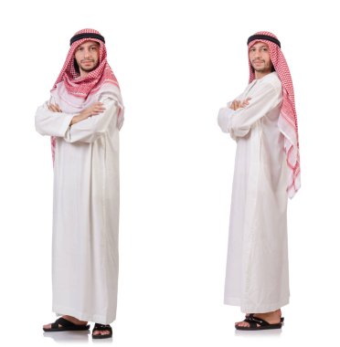 Arap adam beyaz arka plan üzerinde izole