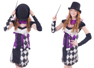 Sihirbaz kadın beyaz değnekle