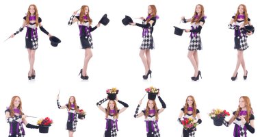 Sihirbaz kadın beyaz değnekle