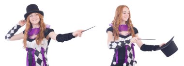 Sihirbaz kadın beyaz değnekle