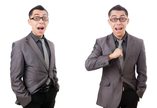 Joven hombre sonriente aislado en blanco — Foto de Stock