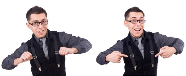 Un jeune homme en costume isolé sur blanc — Photo