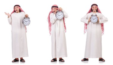 Arap adam beyaz üzerinde zaman kavramı