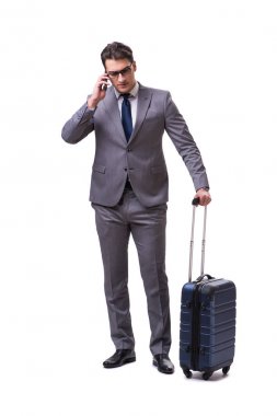 Genç işadamı beyaz arka planda izole edilmiş