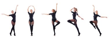 dans kadın üzerinde beyaz izole