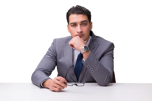 Joven empresario aislado sobre fondo blanco — Foto de Stock