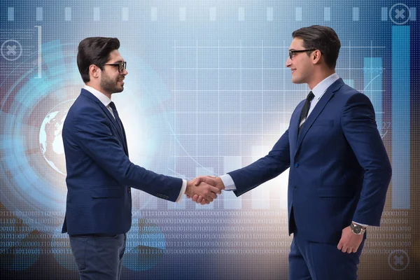 Concepto de cooperación empresarial con empresarios temblando la mano — Foto de Stock