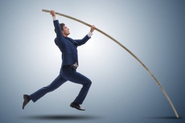 Sırıkla atlama kavramında iş adamı
