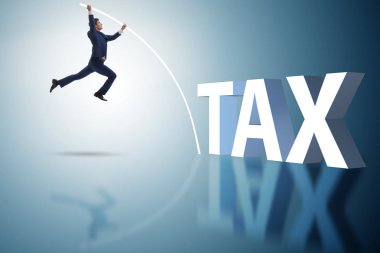 Vergi kaçırma konseptinde iş adamı.