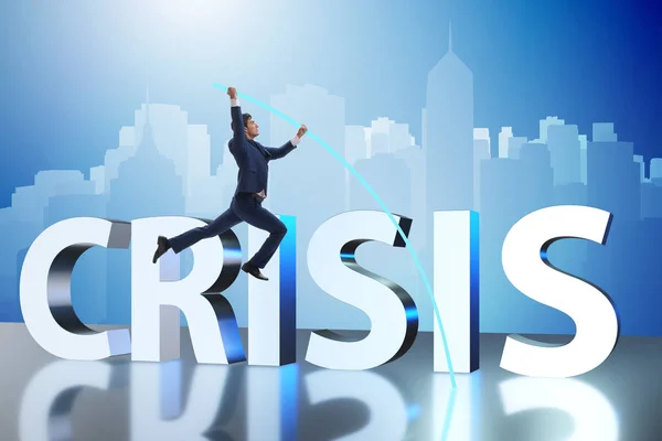 Zakenman in crisis bedrijfsconcept — Stockfoto