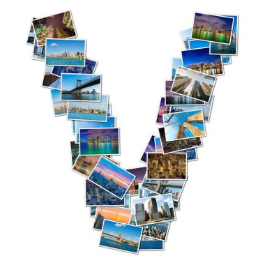 New York fotoğrafları yapılmış İngilizce Alfabe harf