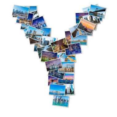 New York fotoğrafları yapılmış İngilizce Alfabe harf