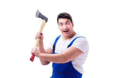 Komik tamirci beyaz izole