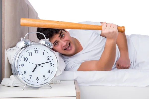 Man in bed suffering from insomnia — Stock Photo, Image