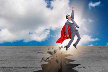 Süper kahraman iş adamı zor durumdan kaçıyor.