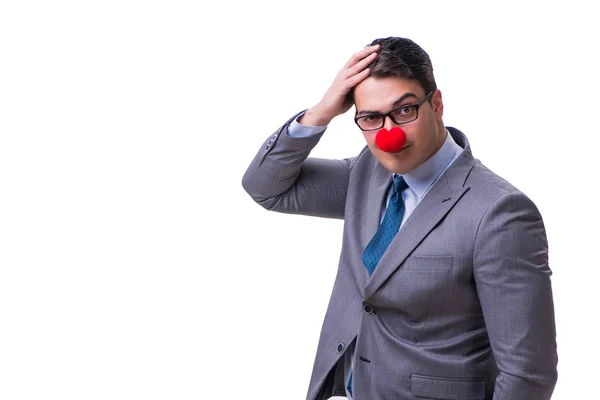 Funny clown businessman isolated on white background — Stock Photo, Image
