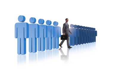 İş adamlarıyla kalabalık konseptinden uzak durmak