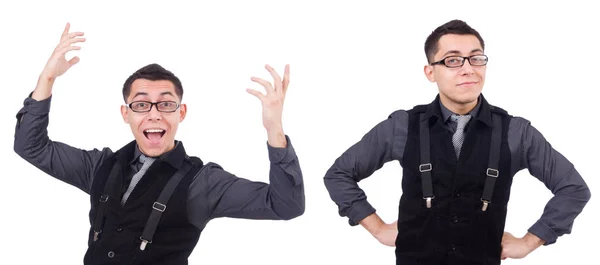 Un jeune homme en costume isolé sur blanc — Photo