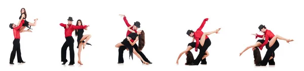 Pareja de bailarines aislados en el blanco —  Fotos de Stock