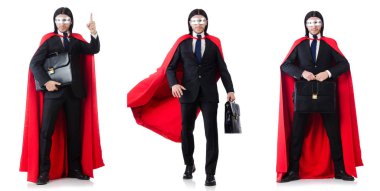 adam beyaz izole kırmızı kaplı