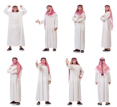 Arap adam beyaz arka plan üzerinde izole