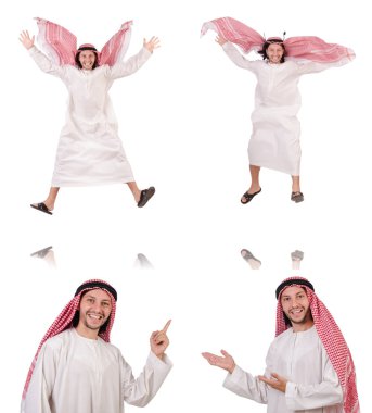 Arap adam beyaz arka plan üzerinde izole