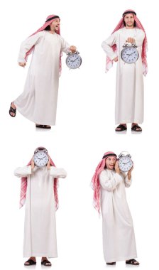 Arap adam beyaz üzerinde zaman kavramı