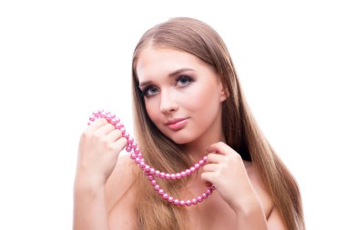 Makyajlı genç, güzel bir manken.