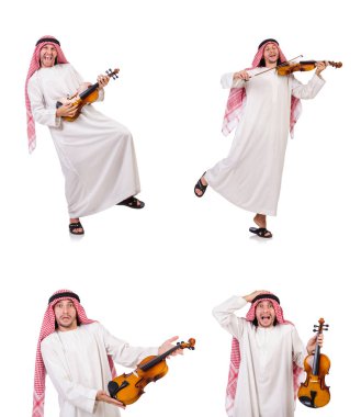 Arap adam violing beyaz üzerinde oynama