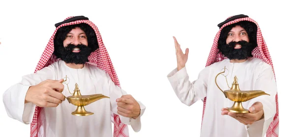 Bearded arab isolated on white background — Stock Photo, Image