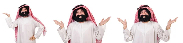 Бородатий араб ізольований на білому тлі — стокове фото