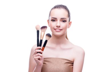 Makyajlı genç, güzel bir manken.