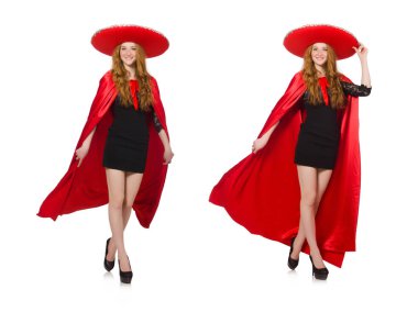 Konseptte sombrero olan komik bir Meksikalı.