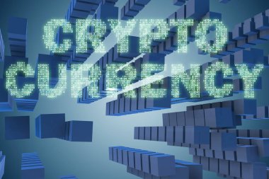 Cryptocurrency modern iş - 3d render kavramı