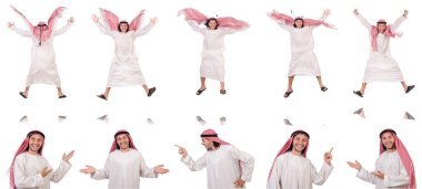 Arap adam beyaz arka plan üzerinde izole