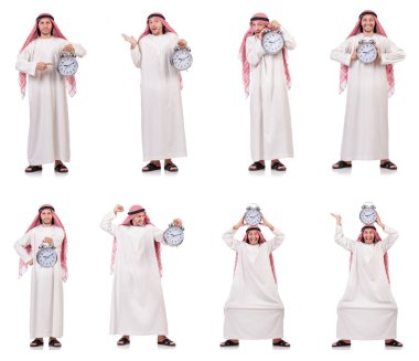 Arap adam beyaz üzerinde zaman kavramı