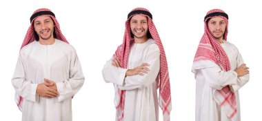 Arap adam beyaz arka plan üzerinde izole