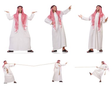 Arap adam beyaz arka plan üzerinde izole