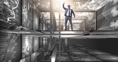 Heyecanlı iş adamı konsepti