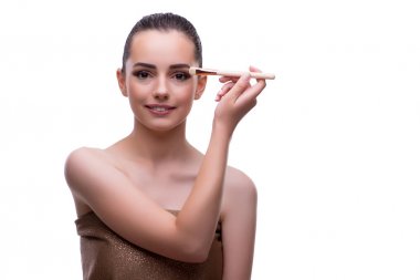 Makyajlı genç, güzel bir manken.