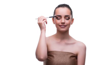 Makyajlı genç, güzel bir manken.