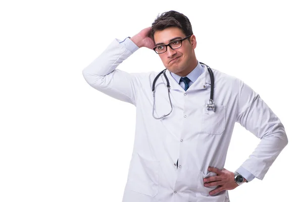 Junge männliche Arzt isoliert auf weißem Hintergrund — Stockfoto