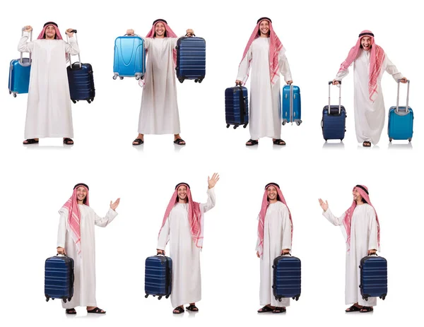 Beyaz valizli bir Arap.