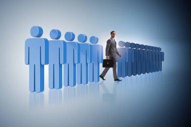 İş adamlarıyla kalabalık konseptinden uzak durmak