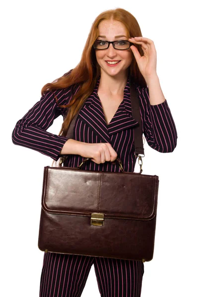 女性実業家の概念隔離された白い背景 — ストック写真