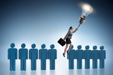 Kariyer tanıtım konseptinde iş kadını